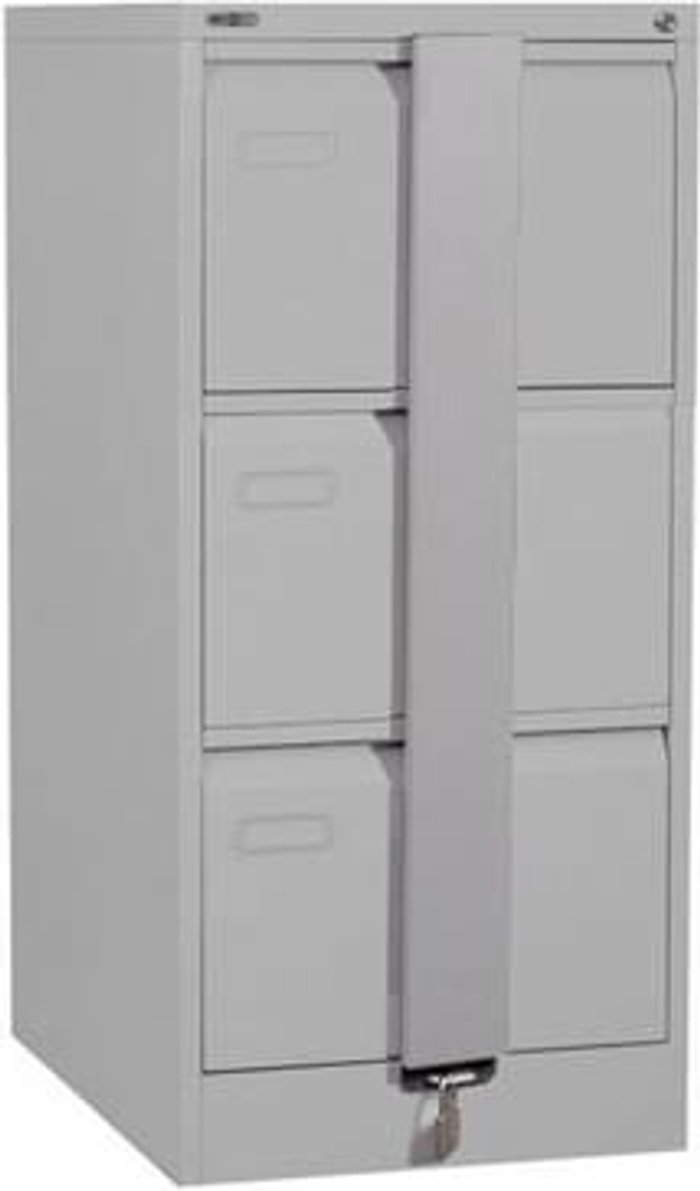Office Monster | Executive Silverline Executive 3 Drawer Foolscap Filing Cabinet with Security Bar - Light Grey Executive Silverline Executive 3 Drawer Foolscap Filing Cabinet with Security Bar - Light Grey