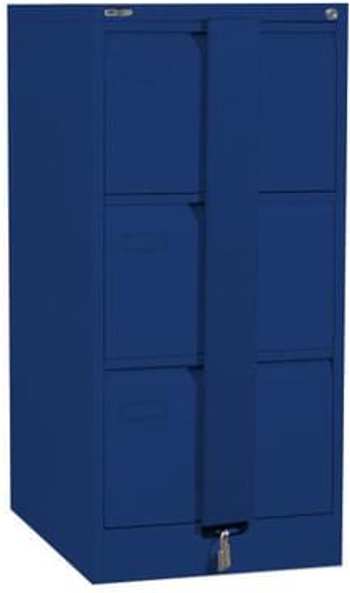 Office Monster | Executive Silverline Executive 3 Drawer Foolscap Filing Cabinet with Security Bar - Blue Executive Silverline Executive 3 Drawer Foolscap Filing Cabinet with Security Bar - Blue