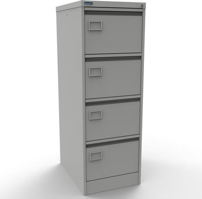 Office Monster | Executive Silverline Executive 4 Drawer Individually Locking Foolscap Filing Cabinet - Light Grey Executive Silverline Executive 4 Drawer Individually Locking Foolscap Filing Cabinet - Light Grey