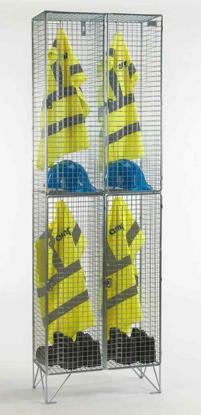 Office Monster | Own Brand Multi-Door Mesh Locker 305 Deep 4 Compartments (Nest of 2) Own Brand Multi-Door Mesh Locker 305 Deep 4 Compartments (Nest of 2)