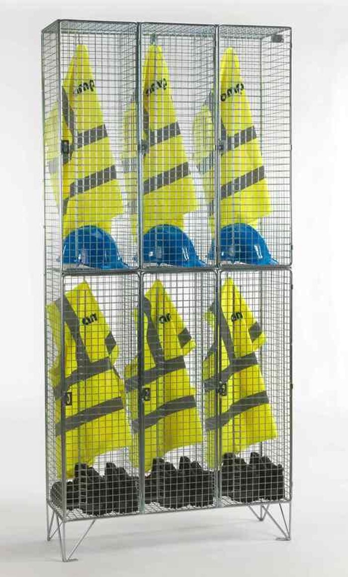 Office Monster | Own Brand Multi-Door Mesh Locker 305 Deep 6 Compartments (Nest of 3) Own Brand Multi-Door Mesh Locker 305 Deep 6 Compartments (Nest of 3)