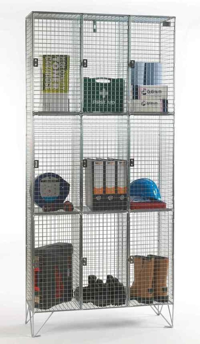 Office Monster | Own Brand Multi-Door Mesh Locker 457 Deep 9 Compartments (Nest of 3) Own Brand Multi-Door Mesh Locker 457 Deep 9 Compartments (Nest of 3)