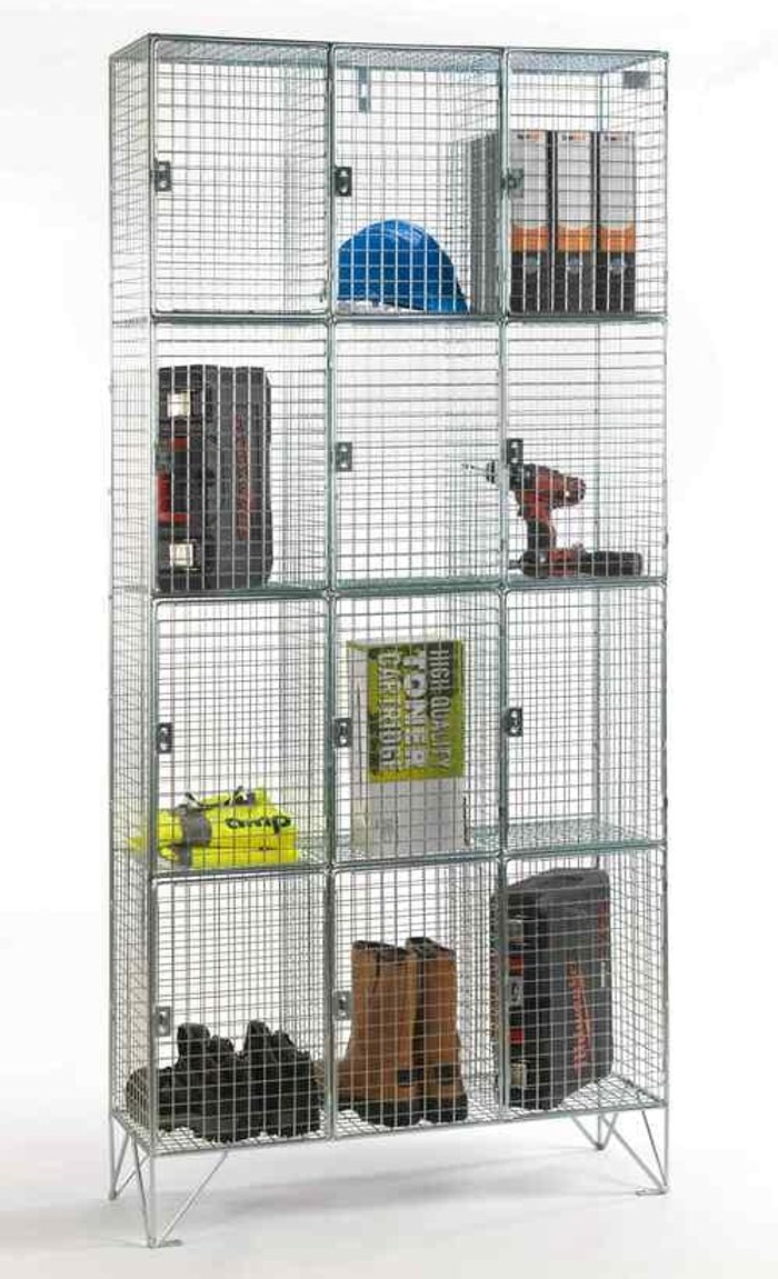 Office Monster | Own Brand Multi-Door Mesh Locker 457 Deep 12 Compartments (Nest of 3) Own Brand Multi-Door Mesh Locker 457 Deep 12 Compartments (Nest of 3)