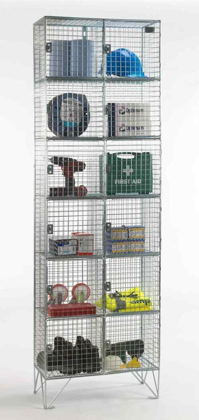 Office Monster | Own Brand Multi-Door Mesh Locker 305 Deep 12 Compartments (Nest of 2) Own Brand Multi-Door Mesh Locker 305 Deep 12 Compartments (Nest of 2)