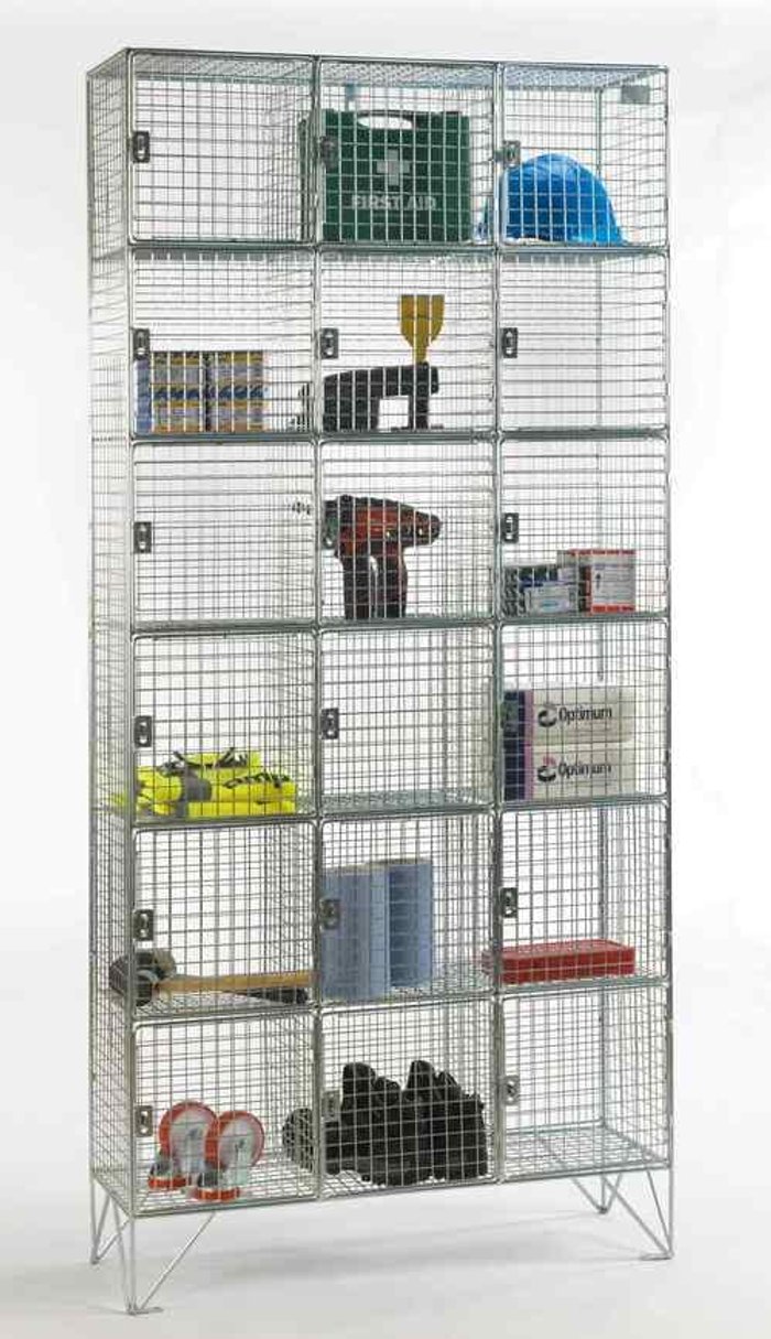 Office Monster | Own Brand Multi-Door Mesh Locker 457 Deep 18 Compartments (Nest of 3) Own Brand Multi-Door Mesh Locker 457 Deep 18 Compartments (Nest of 3)