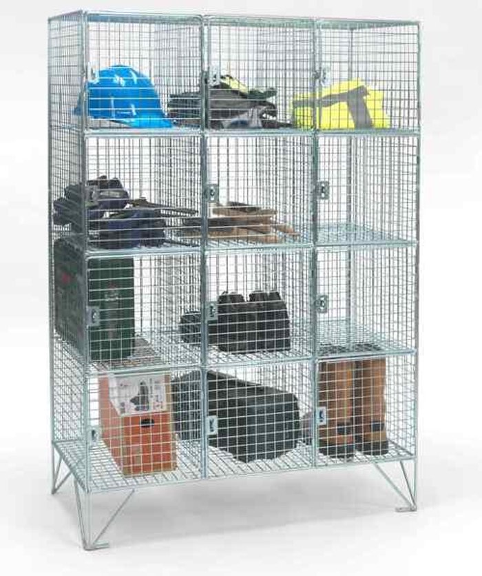 Office Monster | Own Brand Multi-Door Square Compartment Mesh Locker with Doors 457 Deep 12 Compartments Own Brand Multi-Door Square Compartment Mesh Locker with Doors 457 Deep 12 Compartments