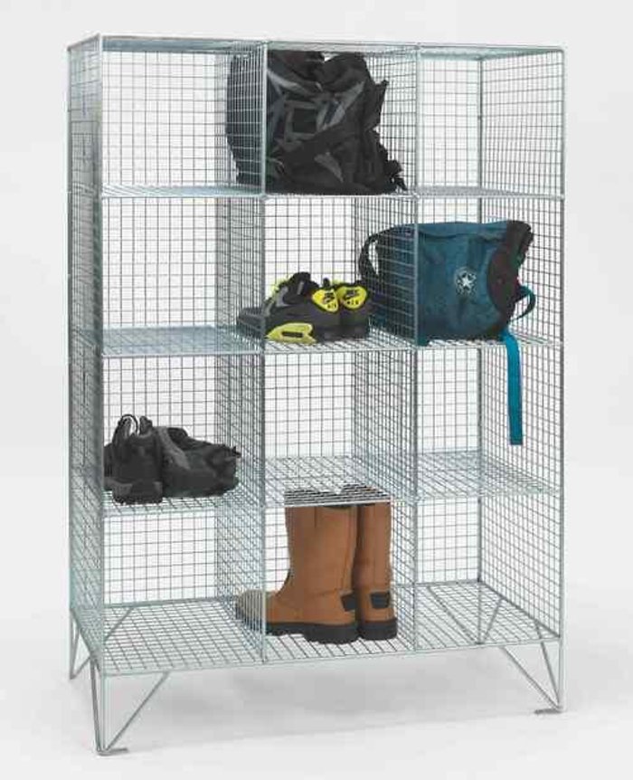 Office Monster | Own Brand Multi-Door Square Compartment Mesh Locker No Doors 457 Deep 12 Compartments Own Brand Multi-Door Square Compartment Mesh Locker No Doors 457 Deep 12 Compartments