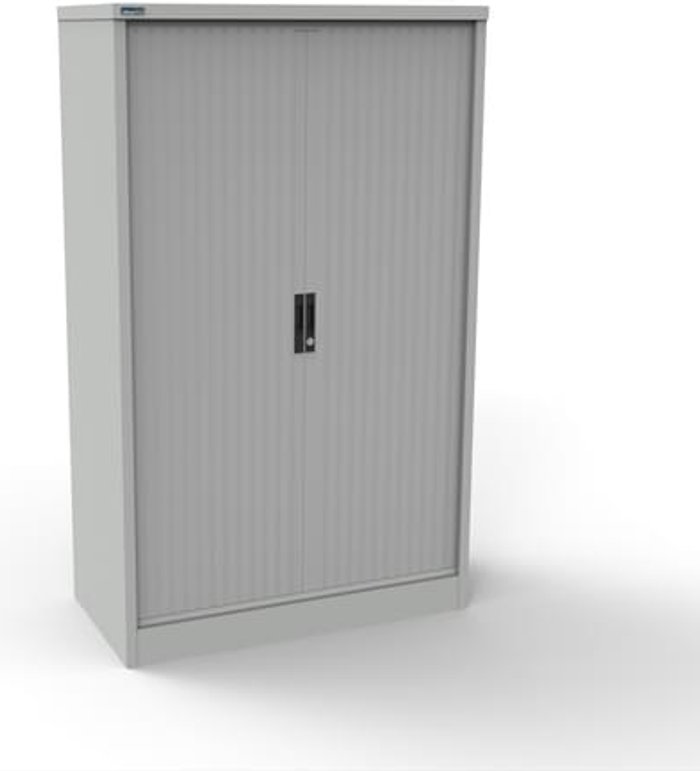Office Monster | Kontrax Silverline Kontrax 800 Wide Side Tambour Cupboard - 1651mm x 803mm x 507mm - Light Grey Kontrax Silverline Kontrax 800 Wide Side Tambour Cupboard - 1651mm x 803mm x 507mm - Light Grey