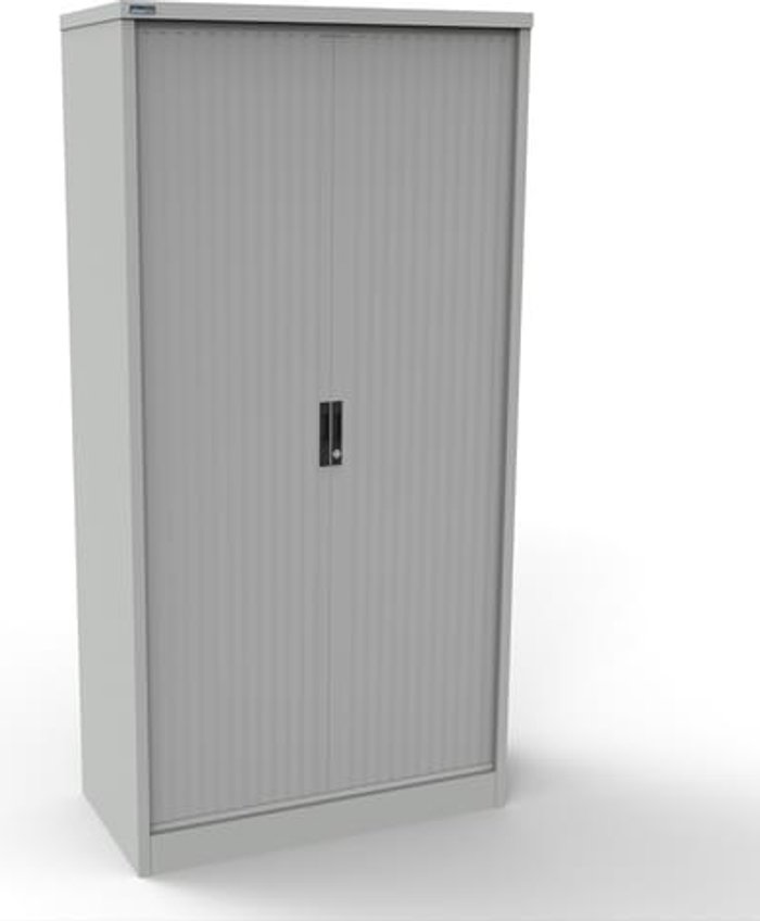 Office Monster | Kontrax Silverline Kontrax 800 Wide Side Tambour Cupboard - 2000mm x 803mm x 507mm - Light Grey Kontrax Silverline Kontrax 800 Wide Side Tambour Cupboard - 2000mm x 803mm x 507mm - Light Grey