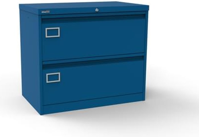 Office Monster | Kontrax Silverline Kontrax 2 Drawer Foolscap Side Filing Cabinet - Blue Kontrax Silverline Kontrax 2 Drawer Foolscap Side Filing Cabinet - Blue