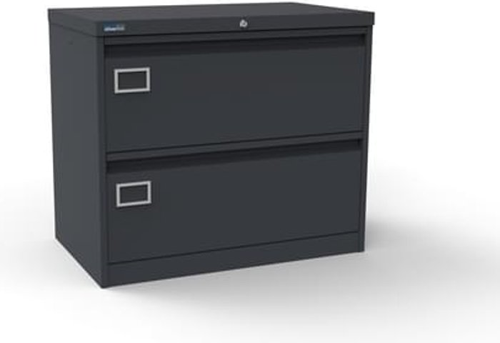 Office Monster | Kontrax Silverline Kontrax 2 Drawer Foolscap Side Filing Cabinet - Graphite Grey Kontrax Silverline Kontrax 2 Drawer Foolscap Side Filing Cabinet - Graphite Grey