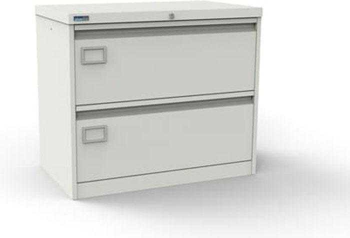 Office Monster | Kontrax Silverline Kontrax 2 Drawer Foolscap Side Filing Cabinet - White Kontrax Silverline Kontrax 2 Drawer Foolscap Side Filing Cabinet - White