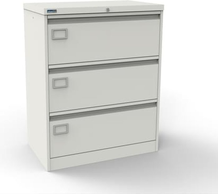 Office Monster | Kontrax Silverline Kontrax 3 Drawer Foolscap Side Filing Cabinet - White Kontrax Silverline Kontrax 3 Drawer Foolscap Side Filing Cabinet - White