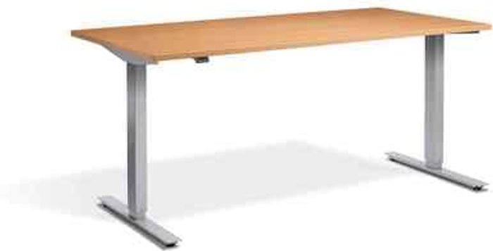 Office Monster | Lavoro Zero Dual Motor Desk 1200 x 700mm / Silver / Beech Lavoro Zero Dual Motor Desk 1200 x 700mm / Silver / Beech