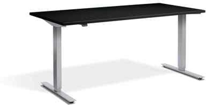 Office Monster | Lavoro Zero Dual Motor Desk 1600 x 800mm / Silver / Black Lavoro Zero Dual Motor Desk 1600 x 800mm / Silver / Black