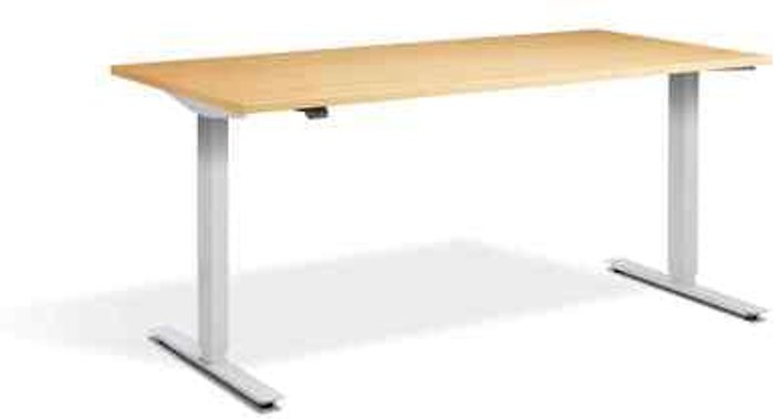 Office Monster | Lavoro Zero Dual Motor Desk 1400 x 800mm / White / Oak Lavoro Zero Dual Motor Desk 1400 x 800mm / White / Oak