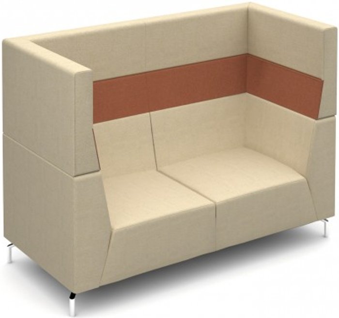 Office Monster | Social Spaces Alban High back two seater sofa with chrome legs - made to order Social Spaces Alban High back two seater sofa with chrome legs - made to order