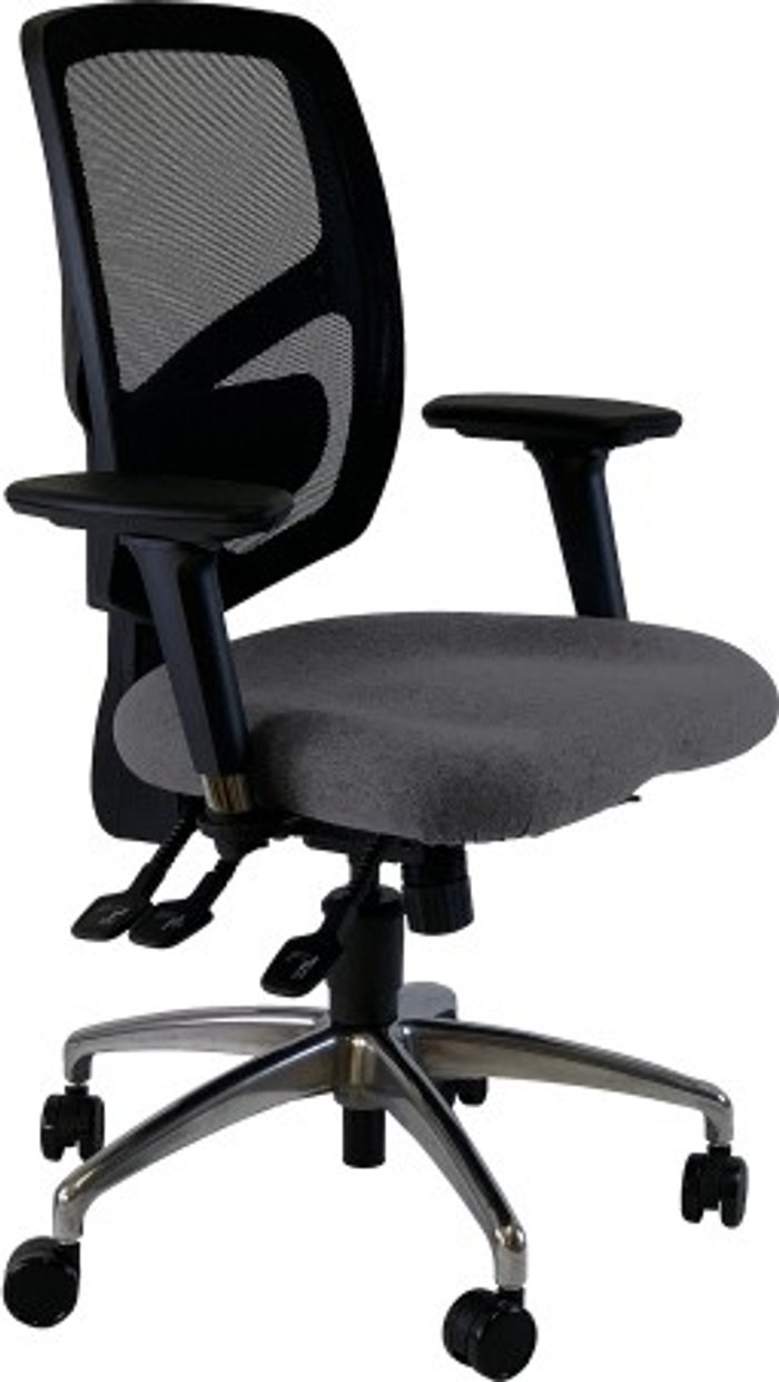 Office Monster | UNI UNI 12 Ergonomic Task Operator Chair Paseo Grey Chrome Base Multi-function Arms UNI UNI 12 Ergonomic Task Operator Chair Paseo Grey Chrome Base Multi-function Arms