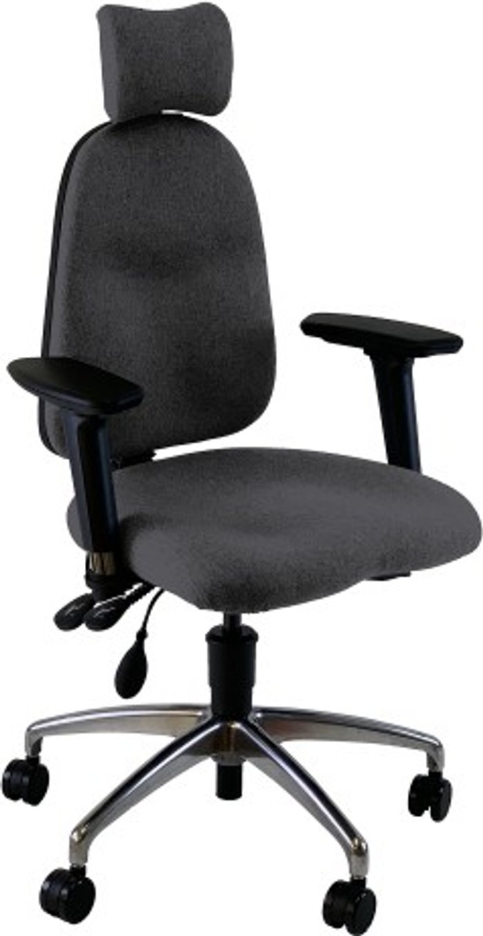 Office Monster | UNI UNI 1 Ergonomic Task Operator Chair Paseo Grey Chrome Base Multi-function Arms Headrest UNI UNI 1 Ergonomic Task Operator Chair Paseo Grey Chrome Base Multi-function Arms Headrest