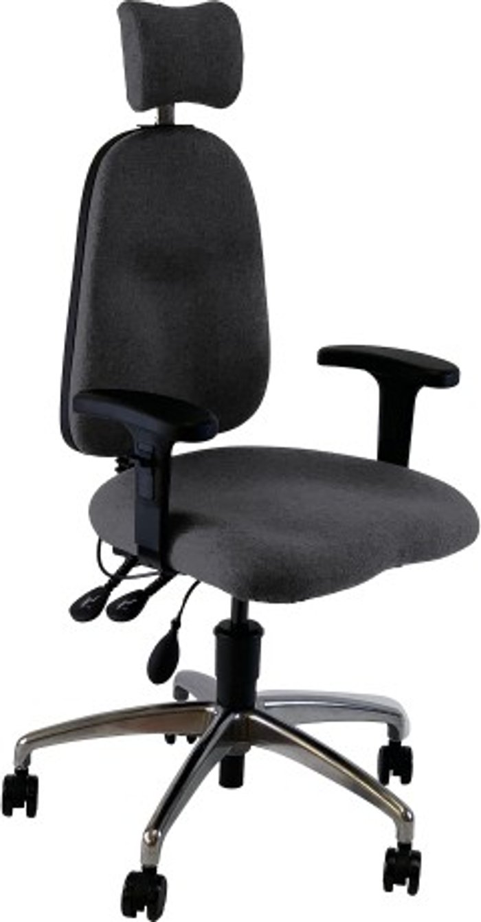 Office Monster | UNI UNI 1 Ergonomic Task Operator Chair Paseo Grey Chrome Base Height Adjustable Arms Headrest UNI UNI 1 Ergonomic Task Operator Chair Paseo Grey Chrome Base Height Adjustable Arms Headrest