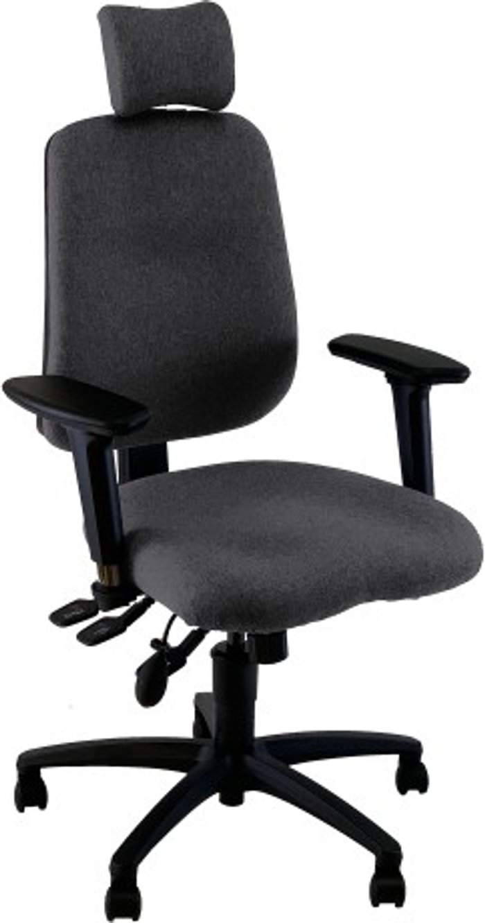 Office Monster | UNI UNI 3 Ergonomic Task Operator Chair Paseo Grey Multi-function Arms Headrest UNI UNI 3 Ergonomic Task Operator Chair Paseo Grey Multi-function Arms Headrest