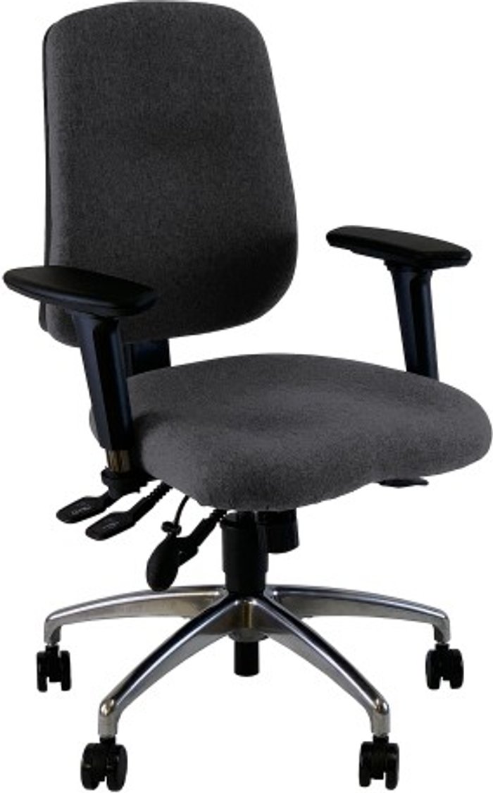 Office Monster | UNI UNI 3 Ergonomic Task Operator Chair Paseo Grey Chrome Base Multi-function Arms UNI UNI 3 Ergonomic Task Operator Chair Paseo Grey Chrome Base Multi-function Arms