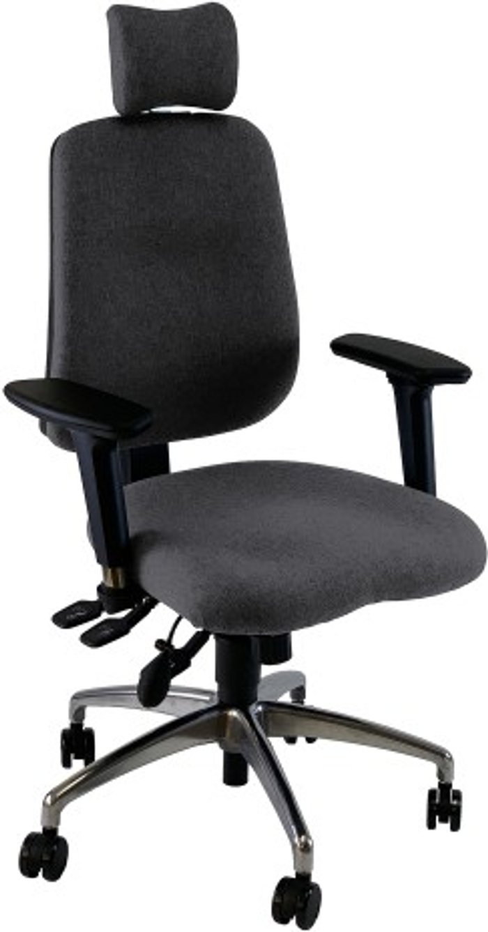 Office Monster | UNI UNI 3 Ergonomic Task Operator Chair Paseo Grey Chrome Base Multi-function Arms Headrest UNI UNI 3 Ergonomic Task Operator Chair Paseo Grey Chrome Base Multi-function Arms Headrest