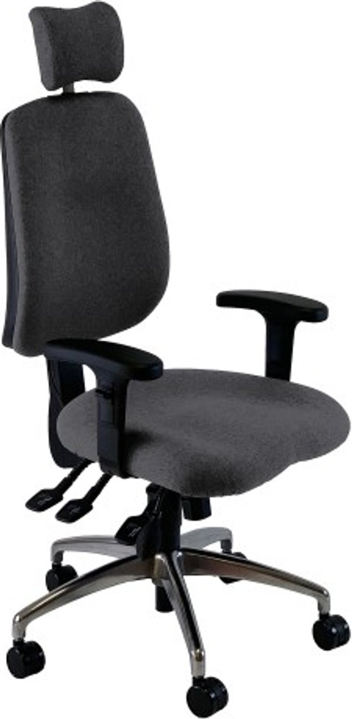 Office Monster | UNI UNI 3 Ergonomic Task Operator Chair Paseo Grey Chrome Base Height Adjustable Arms Headrest UNI UNI 3 Ergonomic Task Operator Chair Paseo Grey Chrome Base Height Adjustable Arms Headrest