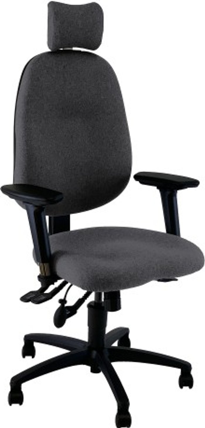 Office Monster | UNI UNI 4 Ergonomic Task Operator Chair Paseo Grey Height Adjustable Arms Headrest UNI UNI 4 Ergonomic Task Operator Chair Paseo Grey Height Adjustable Arms Headrest