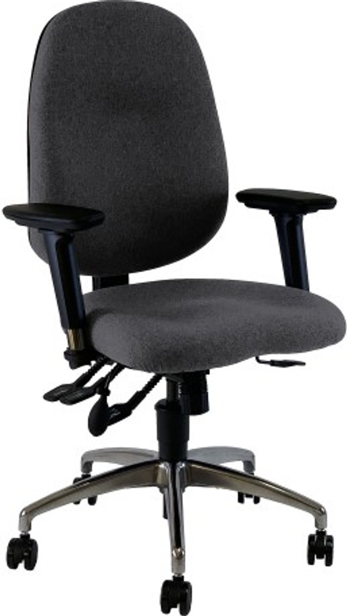 Office Monster | UNI UNI 4 Ergonomic Task Operator Chair Paseo Grey Chrome Base Multi-function Arms UNI UNI 4 Ergonomic Task Operator Chair Paseo Grey Chrome Base Multi-function Arms