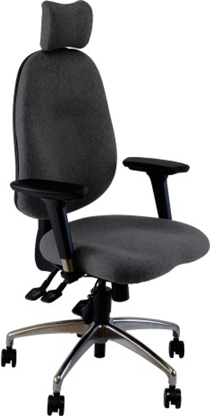 Office Monster | UNI UNI 4 Ergonomic Task Operator Chair Paseo Grey Chrome Base Multi-function Arms Headrest UNI UNI 4 Ergonomic Task Operator Chair Paseo Grey Chrome Base Multi-function Arms Headrest