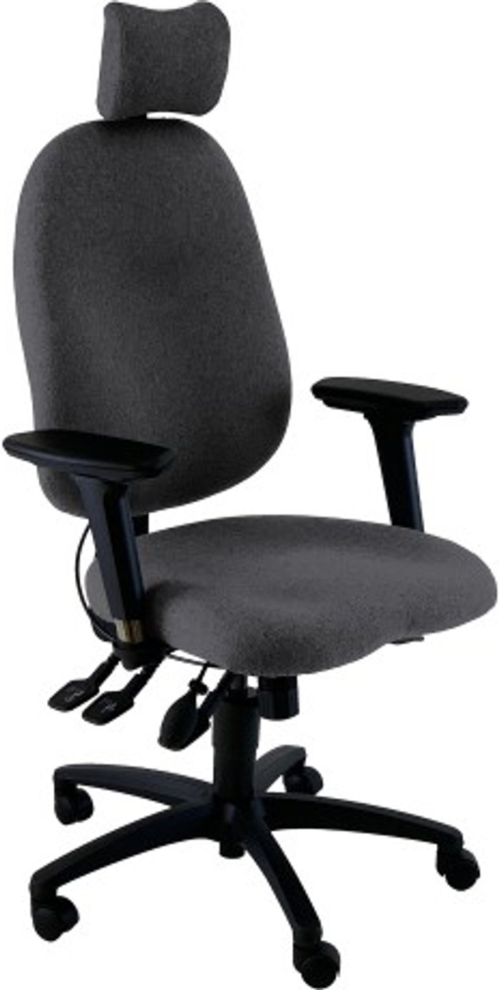 Office Monster | UNI UNI 5 Ergonomic Task Operator Chair Paseo Grey Multi-function Arms Headrest UNI UNI 5 Ergonomic Task Operator Chair Paseo Grey Multi-function Arms Headrest