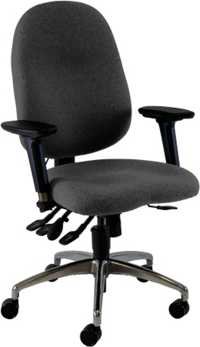 Office Monster | UNI UNI 5 Ergonomic Task Operator Chair Paseo Grey Chrome Base Multi-function Arms UNI UNI 5 Ergonomic Task Operator Chair Paseo Grey Chrome Base Multi-function Arms