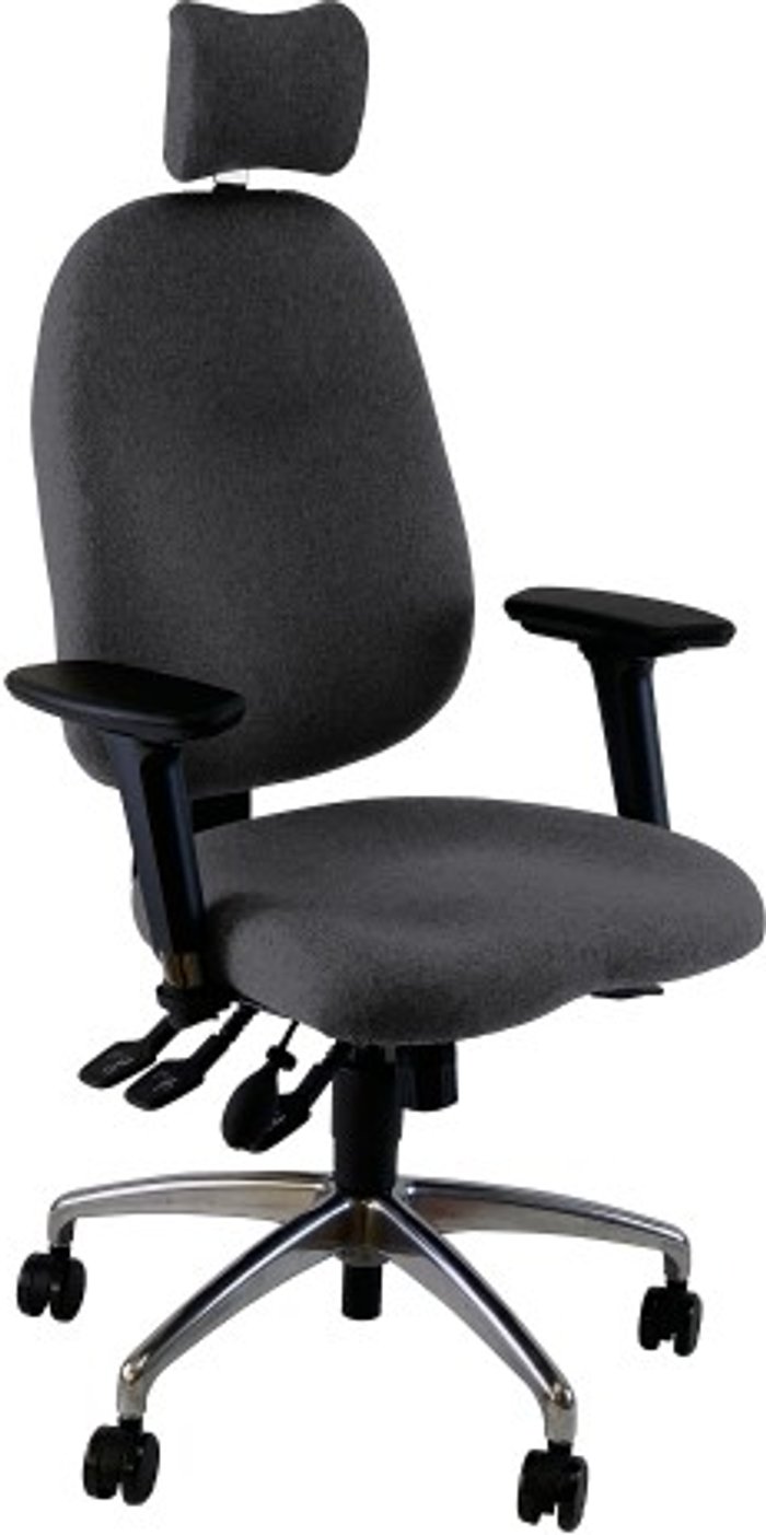 Office Monster | UNI UNI 5 Ergonomic Task Operator Chair Paseo Grey Chrome Base Multi-function Arms Headrest UNI UNI 5 Ergonomic Task Operator Chair Paseo Grey Chrome Base Multi-function Arms Headrest