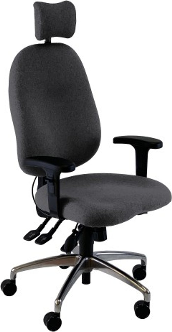 Office Monster | UNI UNI 5 Ergonomic Task Operator Chair Paseo Grey Chrome Base Height Adjustable Arms Headrest UNI UNI 5 Ergonomic Task Operator Chair Paseo Grey Chrome Base Height Adjustable Arms Headrest