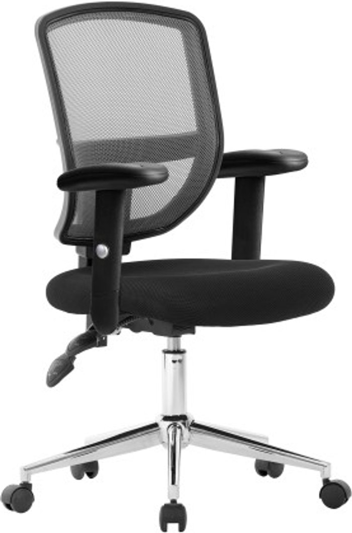 Office Monster | Darwin Bazley High Back Mesh Synchronous Executive Armchair with Adjustable Headrest and Chrome Base Blue/Black Darwin Bazley High Back Mesh Synchronous Executive Armchair with Adjustable Headrest and Chrome Base Blue/Black