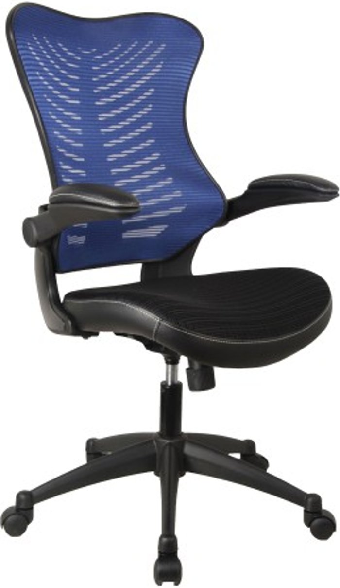 Office Monster | Darwin Nissi Executive Medium Back Mesh Chair with AIRFLOW Fabric on the Seat - Blue Darwin Nissi Executive Medium Back Mesh Chair with AIRFLOW Fabric on the Seat - Blue