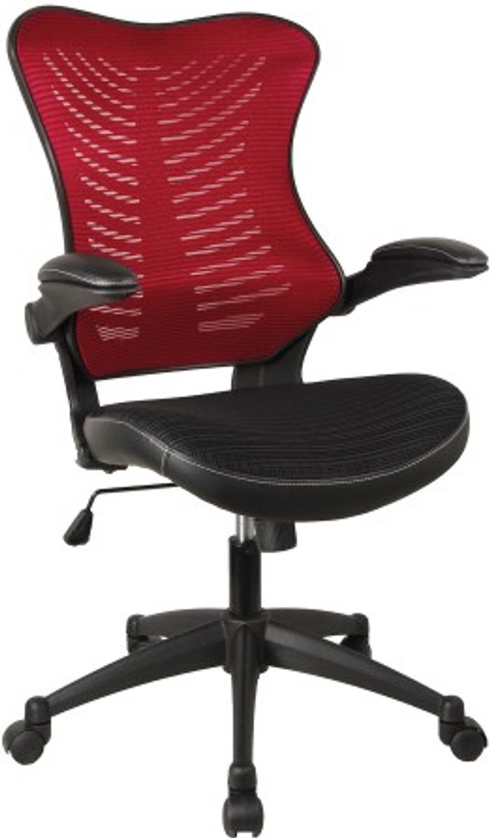 Office Monster | Darwin Nissi Executive Medium Back Mesh Chair with AIRFLOW Fabric on the Seat - Red Darwin Nissi Executive Medium Back Mesh Chair with AIRFLOW Fabric on the Seat - Red
