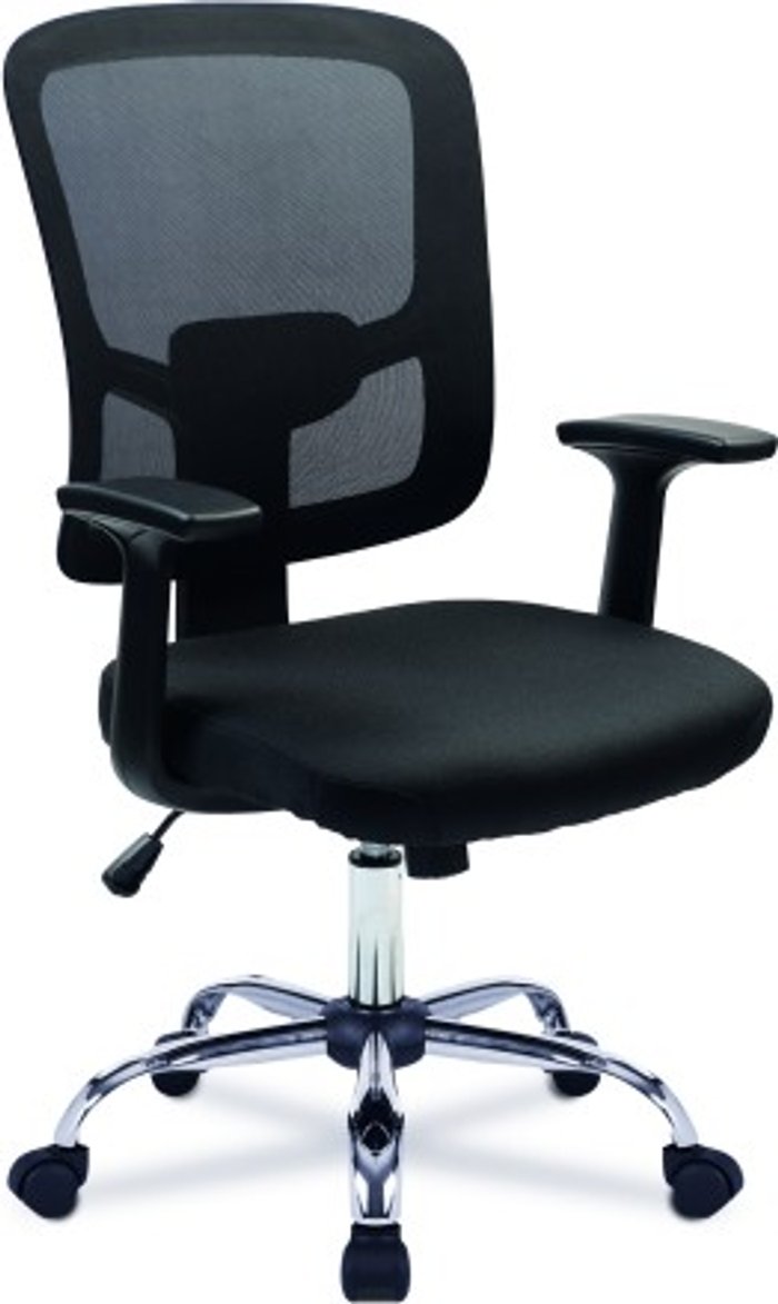 Office Monster | Darwin Caye Medium Back Mesh Armchair with Black Frame and Chrome Base Darwin Caye Medium Back Mesh Armchair with Black Frame and Chrome Base