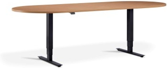 Office Monster | Lavoro Advance Meeting Table 2400 x 1000mm / Black / D-End Top / Beech Lavoro Advance Meeting Table 2400 x 1000mm / Black / D-End Top / Beech