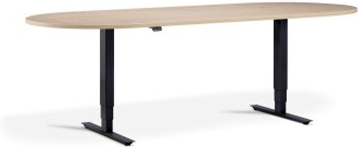 Office Monster | Lavoro Advance Meeting Table 2400 x 1000mm / Black / D-End Top / Maple Lavoro Advance Meeting Table 2400 x 1000mm / Black / D-End Top / Maple