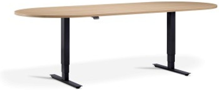 Office Monster | Lavoro Advance Meeting Table 2400 x 1000mm / Black / D-End Top / Oak Lavoro Advance Meeting Table 2400 x 1000mm / Black / D-End Top / Oak