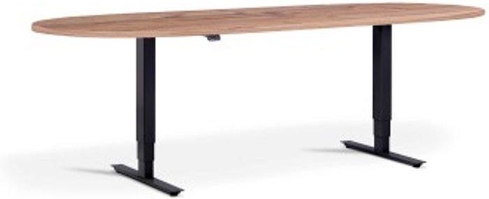 Office Monster | Lavoro Advance Meeting Table 2400 x 1000mm / Black / D-End Top / Timber Lavoro Advance Meeting Table 2400 x 1000mm / Black / D-End Top / Timber