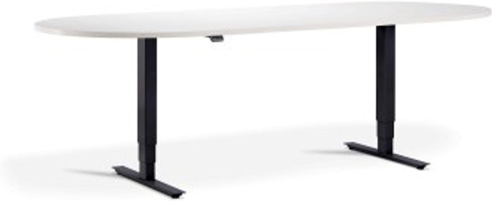 Office Monster | Lavoro Advance Meeting Table 2400 x 1000mm / Black / D-End Top / White Lavoro Advance Meeting Table 2400 x 1000mm / Black / D-End Top / White