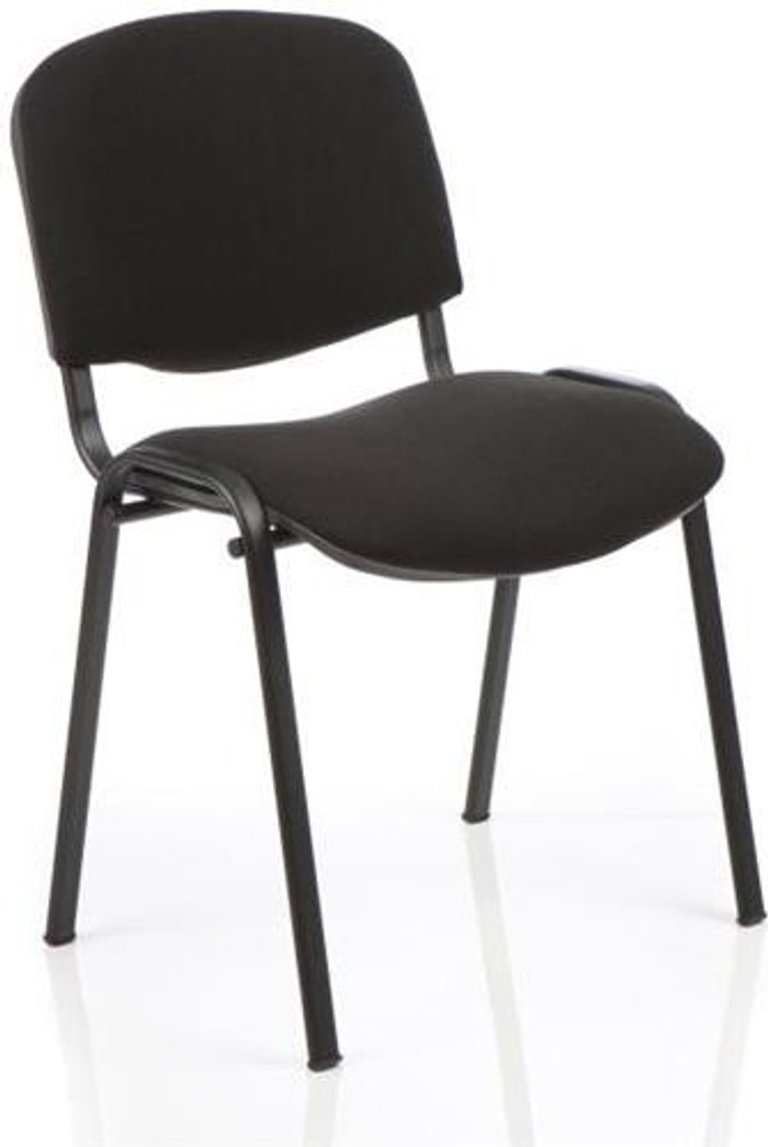 Office Monster | ISO ISO Stacking Chair Black Fabric Black Frame Without Arms ISO ISO Stacking Chair Black Fabric Black Frame Without Arms