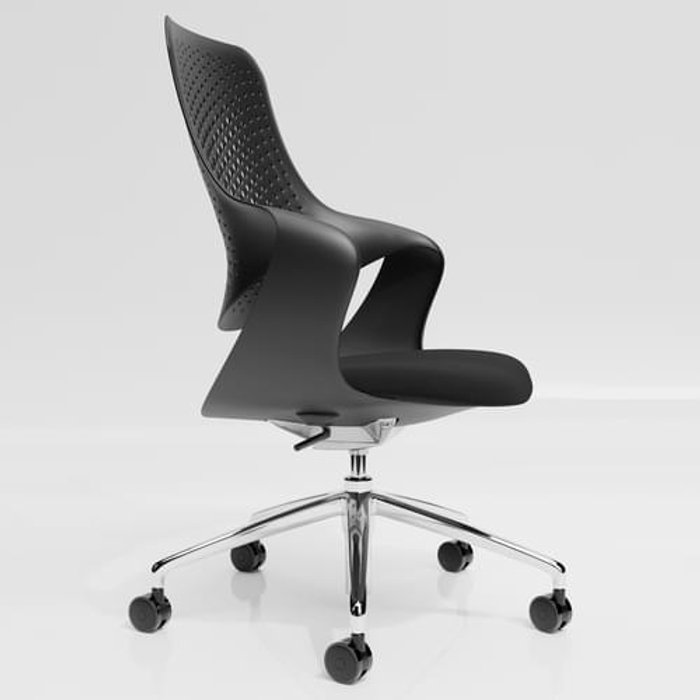 Office Monster | Coza Coza Task Chair with Black Polymer Shell and Black Upholstered Seat - Chrome Base Coza Coza Task Chair with Black Polymer Shell and Black Upholstered Seat - Chrome Base