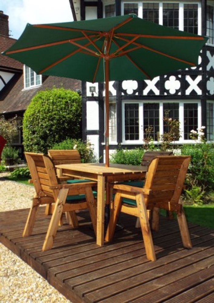 Office Monster | Own Brand HB12G - Four Seater Rectangular Outdoor Dining Table Set Green Accessories Own Brand HB12G - Four Seater Rectangular Outdoor Dining Table Set Green Accessories