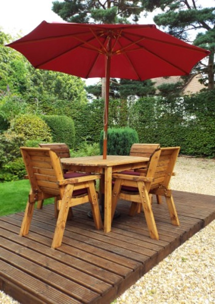 Office Monster | Own Brand HB12B - Four Seater Rectangular Outdoor Dining Table Set Burgundy Accessories Own Brand HB12B - Four Seater Rectangular Outdoor Dining Table Set Burgundy Accessories