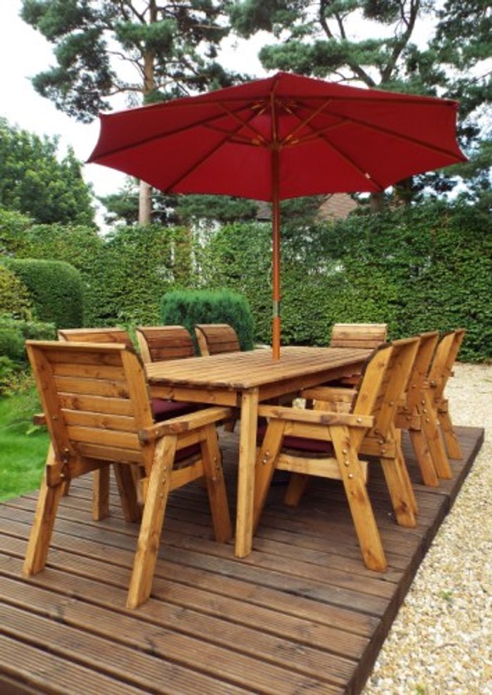 Office Monster | Own Brand HB17B - Eight Seater Rectangular Outdoor Dining Table Set Burgundy Accessories Own Brand HB17B - Eight Seater Rectangular Outdoor Dining Table Set Burgundy Accessories