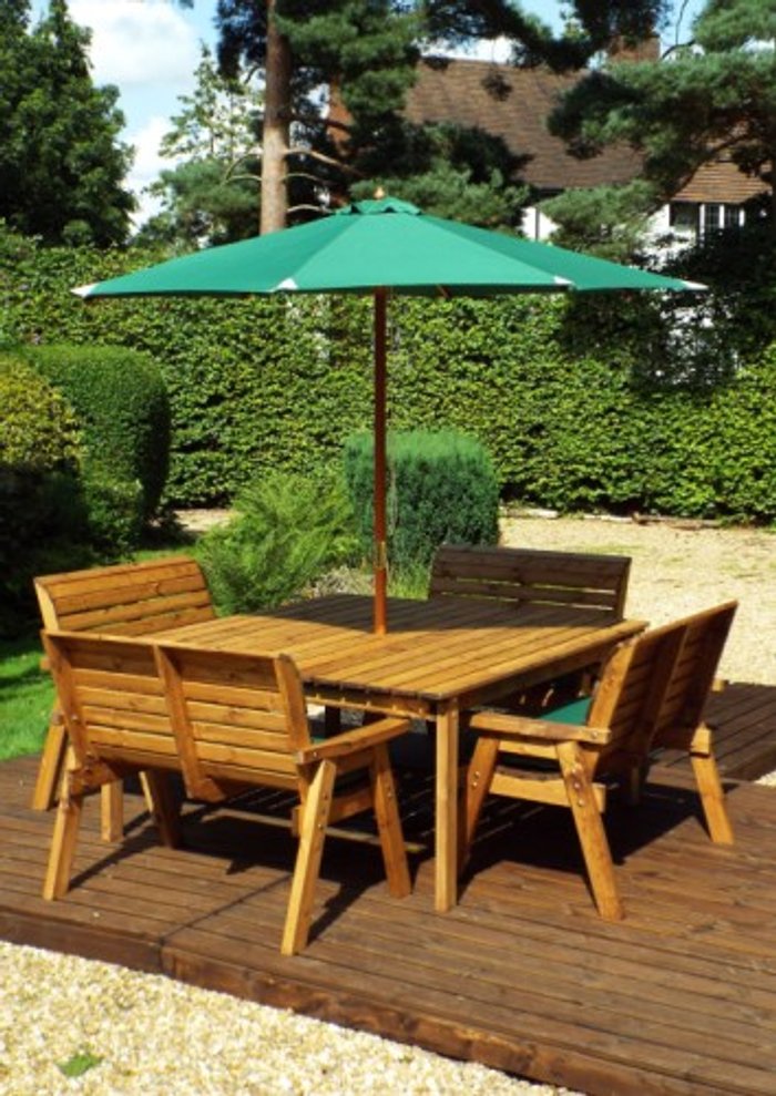 Office Monster | Own Brand HB81G - Eight Seater Outdoor Dining Table Set Green Accessories Own Brand HB81G - Eight Seater Outdoor Dining Table Set Green Accessories